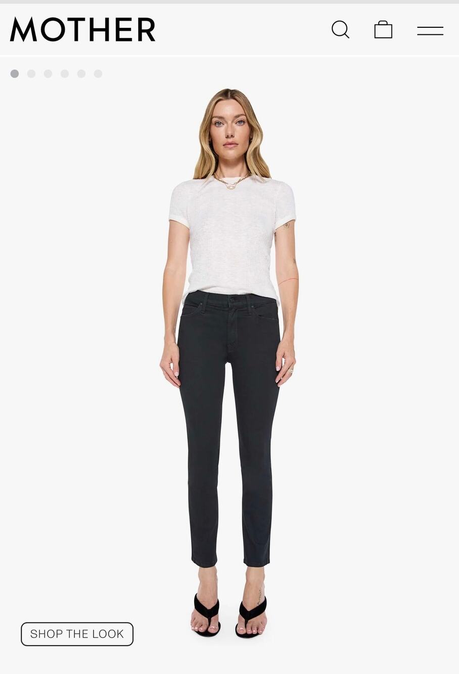 MOTHER The Mid Rise Dazzler Ankle Jeans Size 29 Not Guilty Black Straight Leg